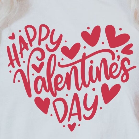 Happy Valentines Day Heart T-Shirt, Valentines Day T-Shirt - Picture 2 of 5